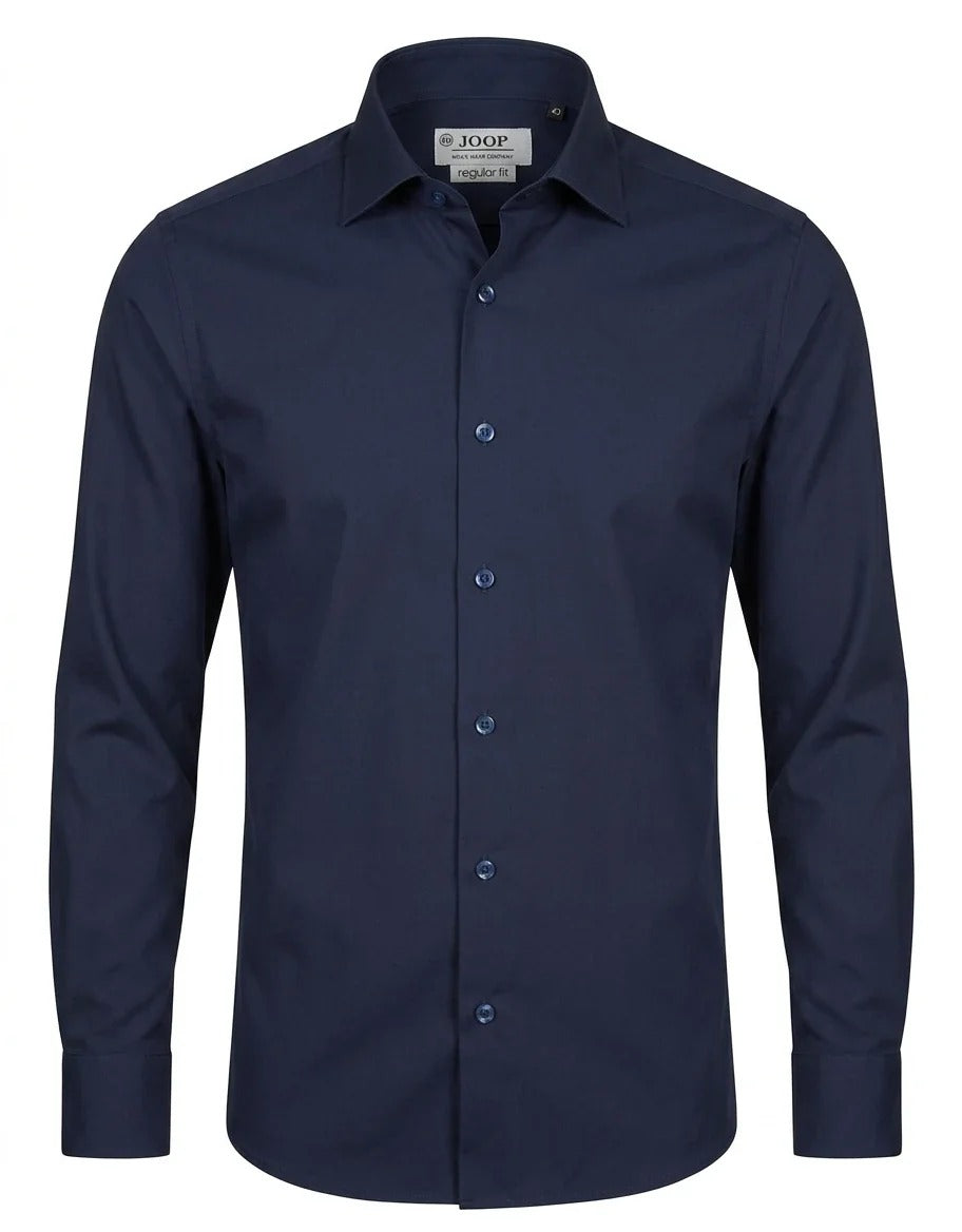Camicia elegante da uomo a maniche lunghe con bottoni - Blu navy