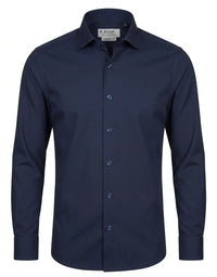 Camicia elegante da uomo a maniche lunghe con bottoni - Blu navy