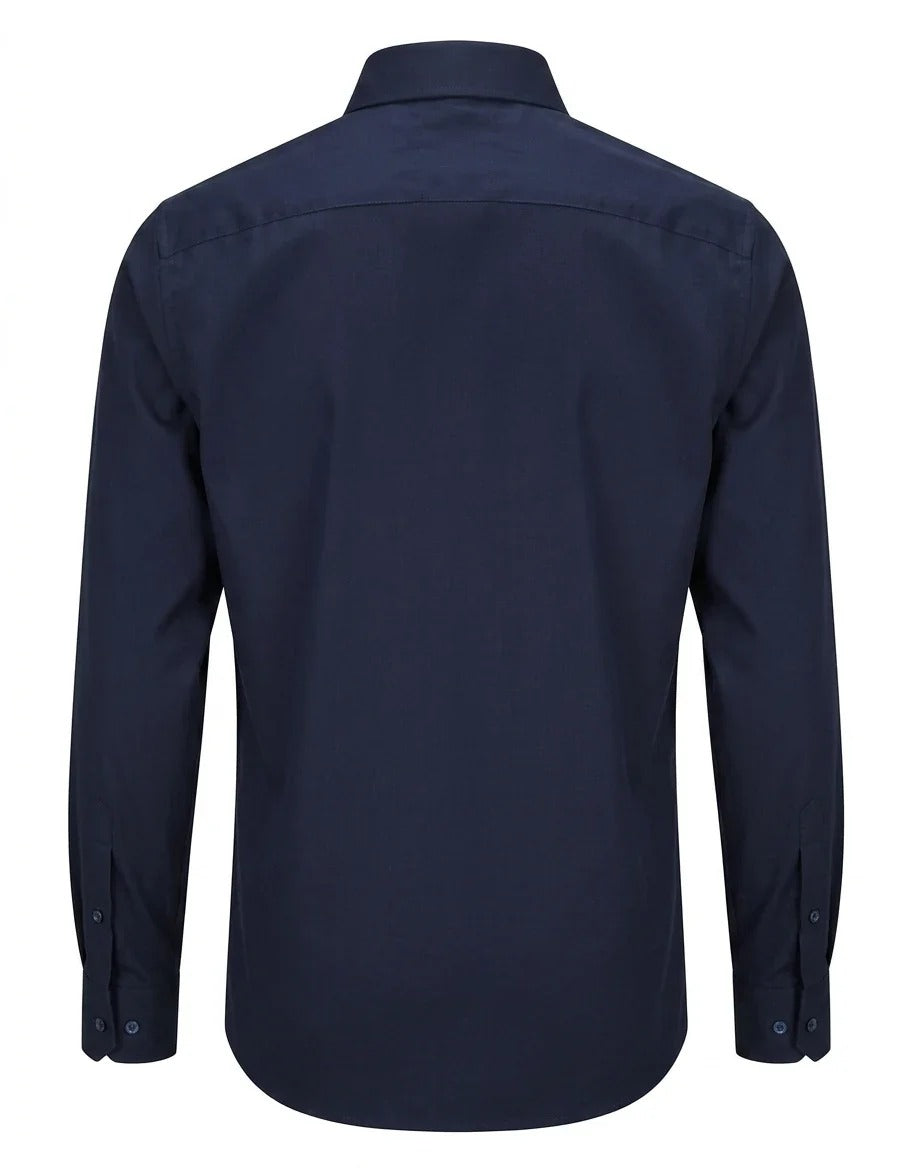 Camicia elegante da uomo a maniche lunghe con bottoni - Blu navy