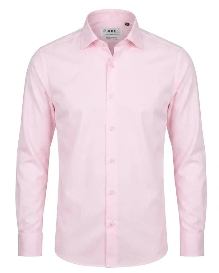 Camicia elegante da uomo a maniche lunghe con bottoni - Rosa