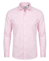 Camicia elegante da uomo a maniche lunghe con bottoni - Rosa