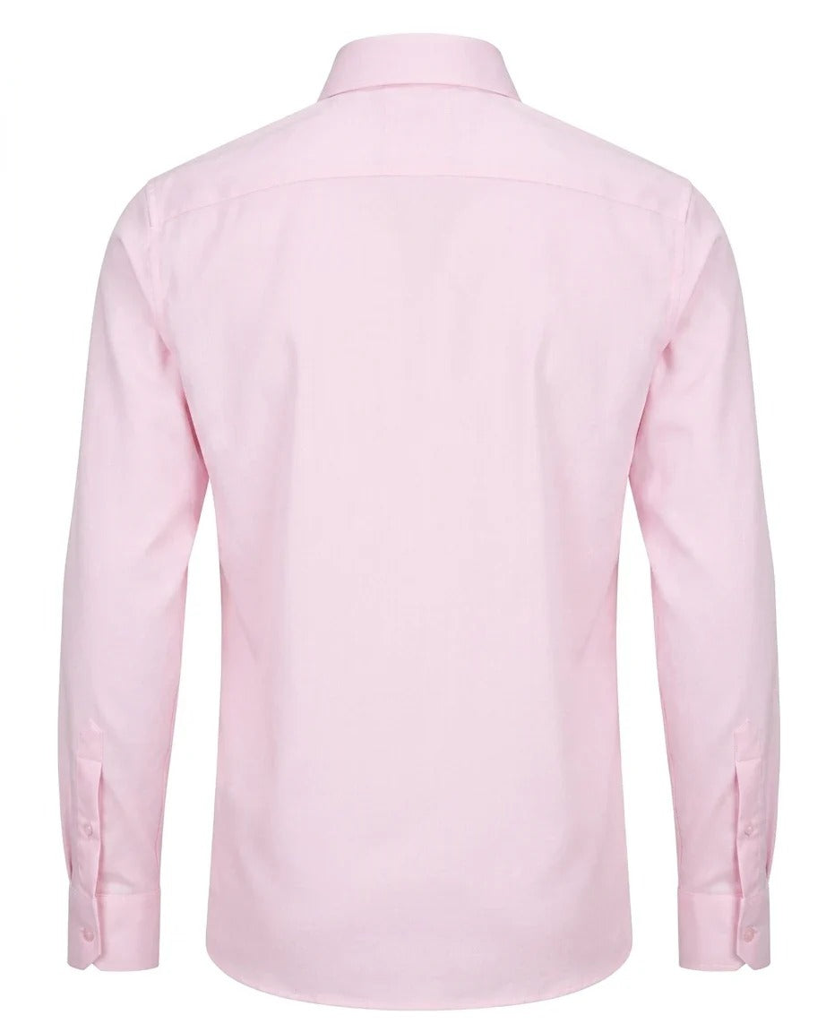 Camicia elegante da uomo a maniche lunghe con bottoni - Rosa