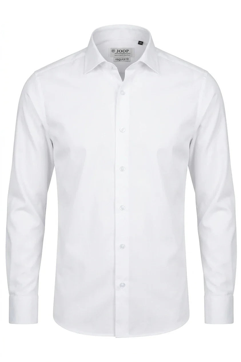 Camicia elegante da uomo a maniche lunghe con bottoni - Bianca