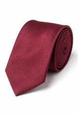 Cravatta da uomo slim bordeaux, tinta unita, 6 cm