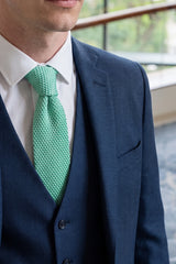 Cravatta da uomo in maglia verde menta