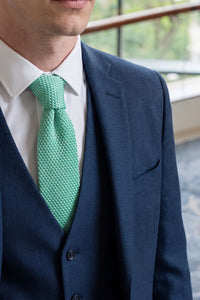 Cravatta da uomo in maglia verde menta