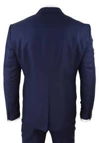 Mens Navy 3 Piece Wedding Suit