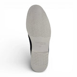 Scarpe Derby da uomo in pelle scamosciata blu navy con punta liscia
