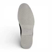 Scarpe Derby da uomo in pelle scamosciata blu navy con punta liscia