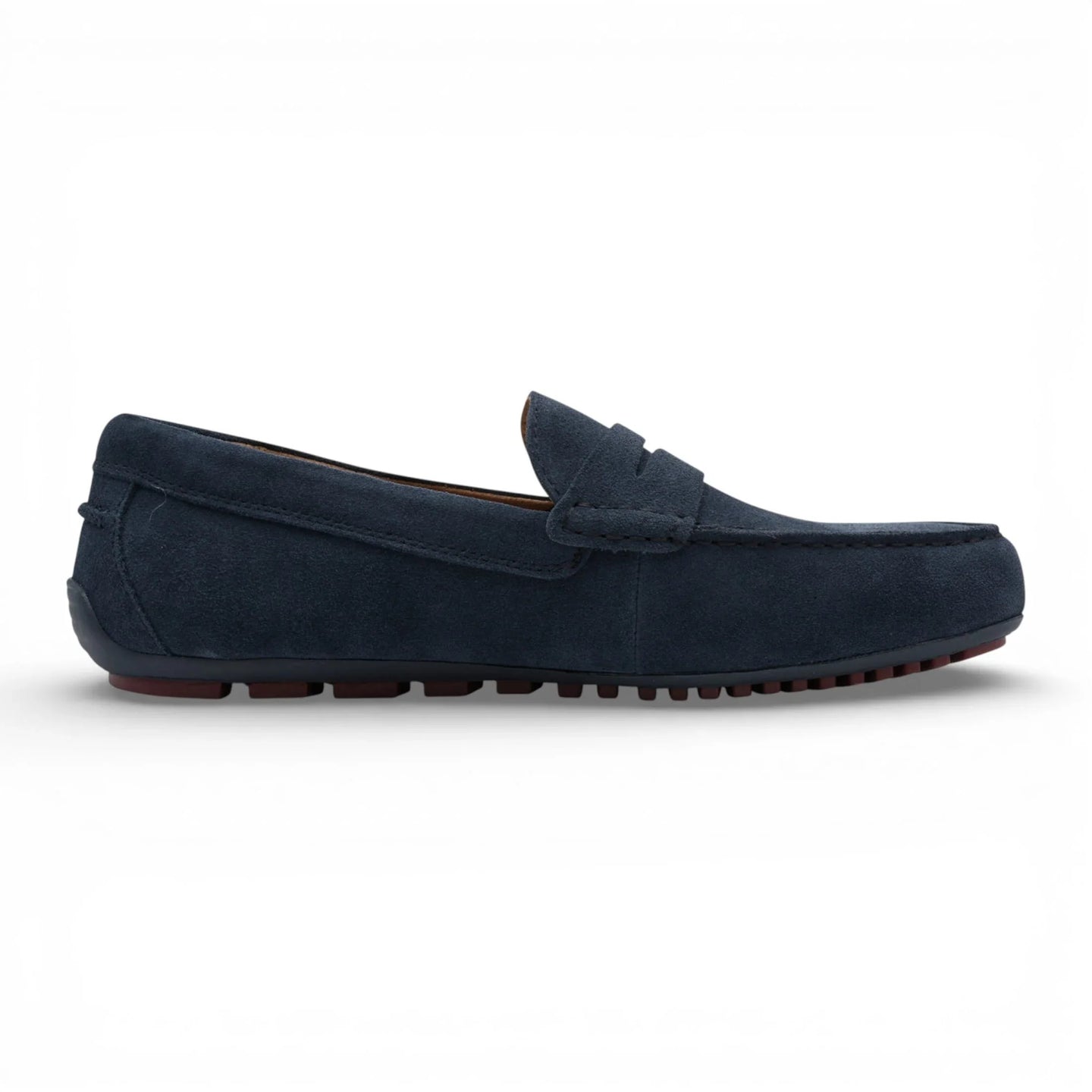 Mocassini da uomo in camoscio blu navy