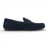 Mocassini da uomo in camoscio blu navy