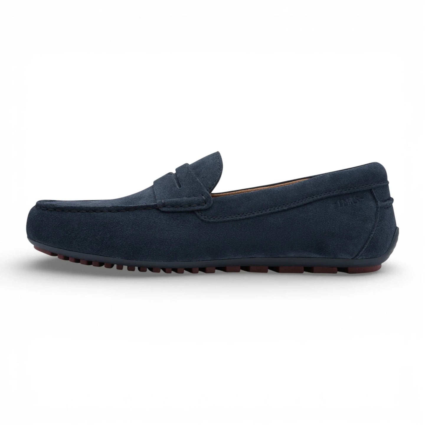 Mocassini da uomo in camoscio blu navy
