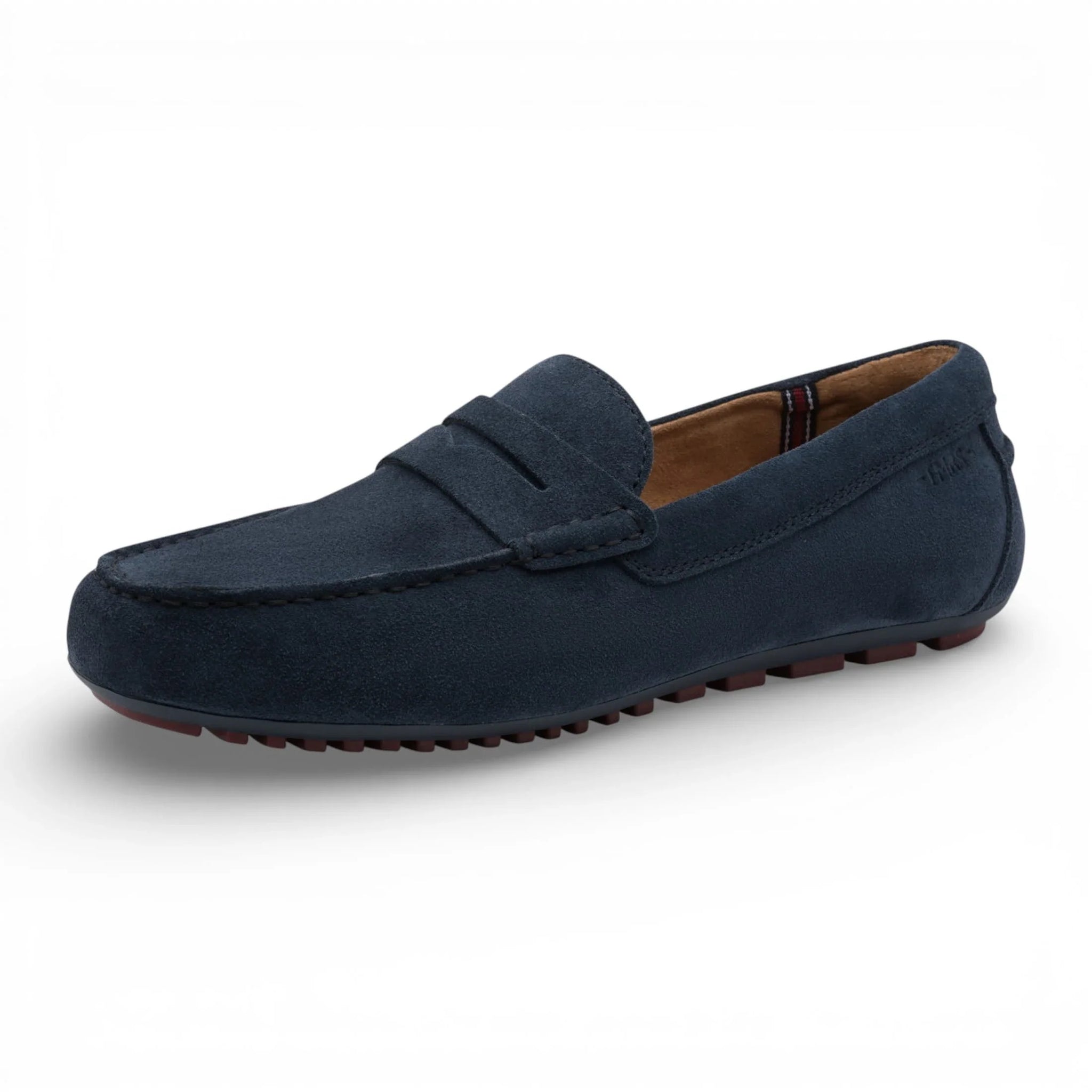 Mocassini da uomo in camoscio blu navy
