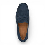 Mocassini da uomo in camoscio blu navy