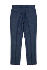 Arthur - Pantaloni da uomo blu navy Birdseye