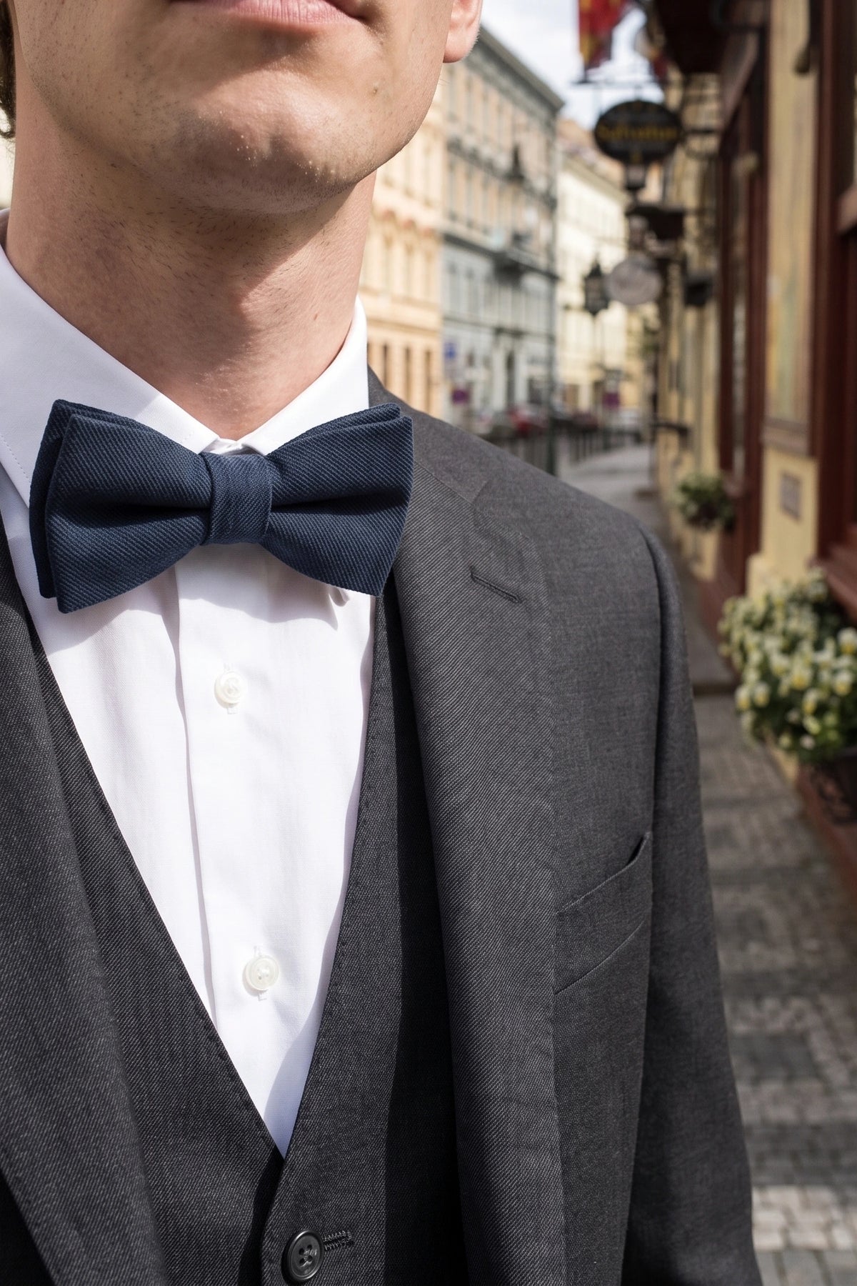 Papillon da uomo blu navy a doppio strato