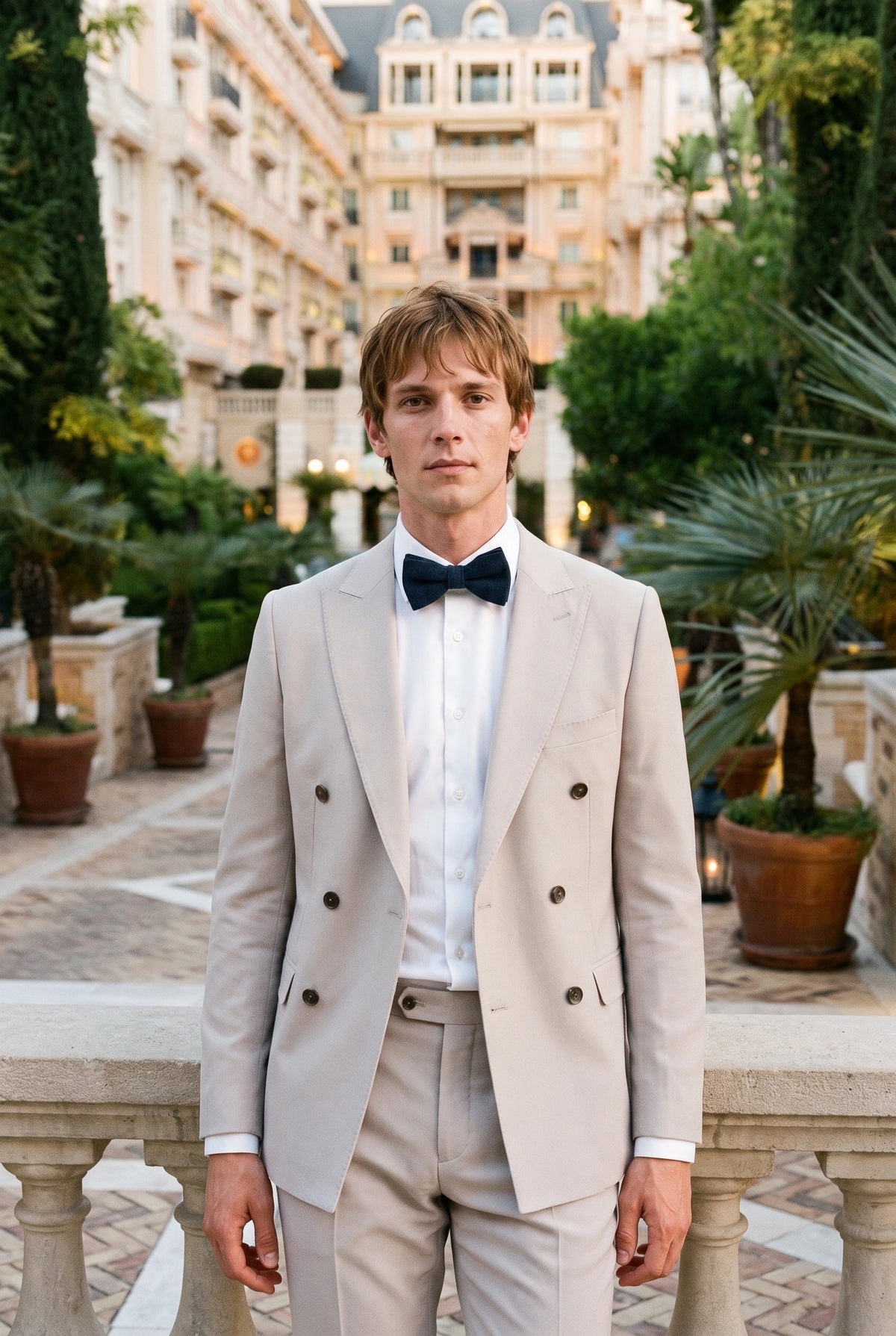 Papillon da uomo blu navy a doppio strato