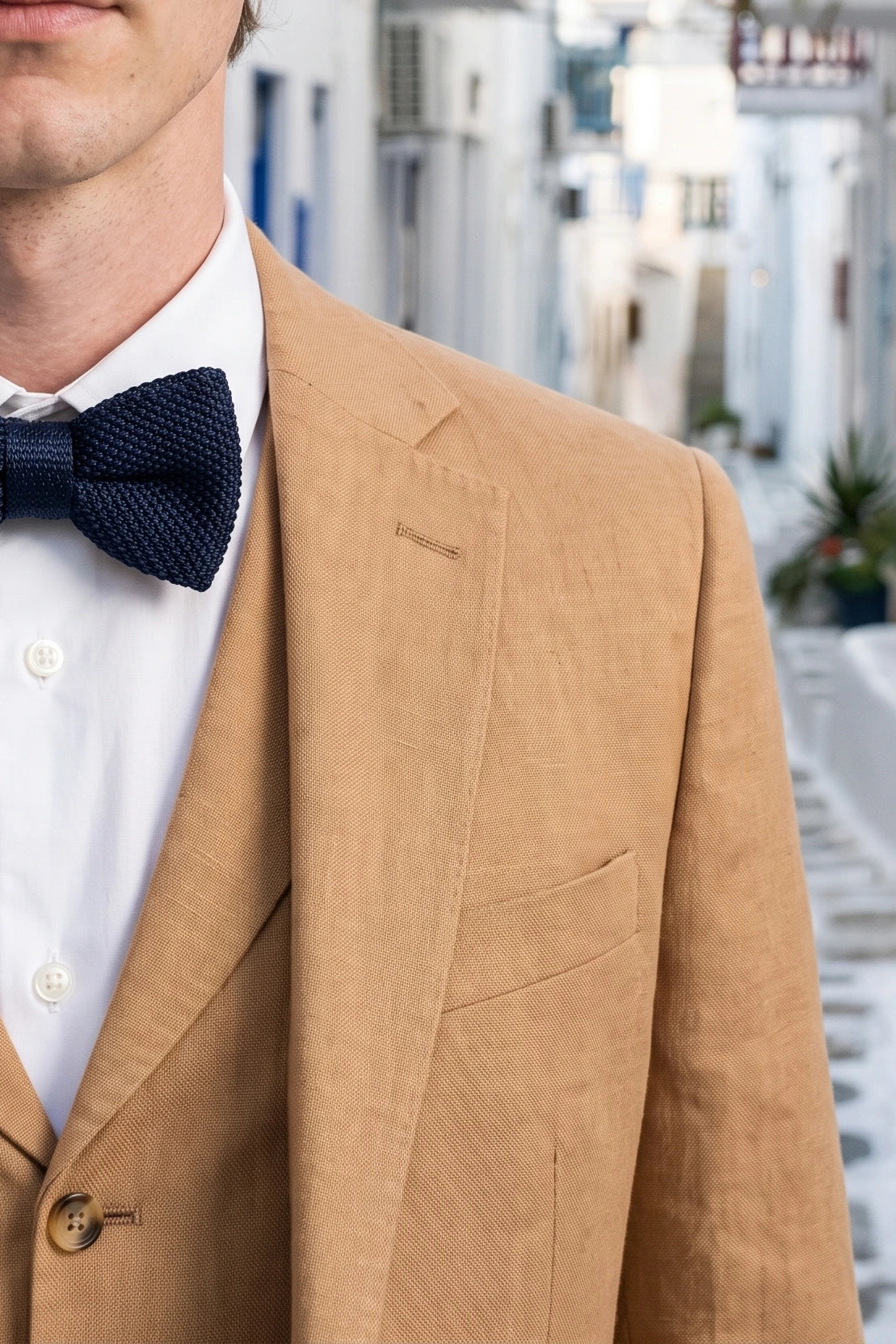 Papillon da uomo blu navy in maglia