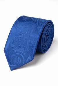 Set regalo con cravatta da uomo blu navy con motivo paisley