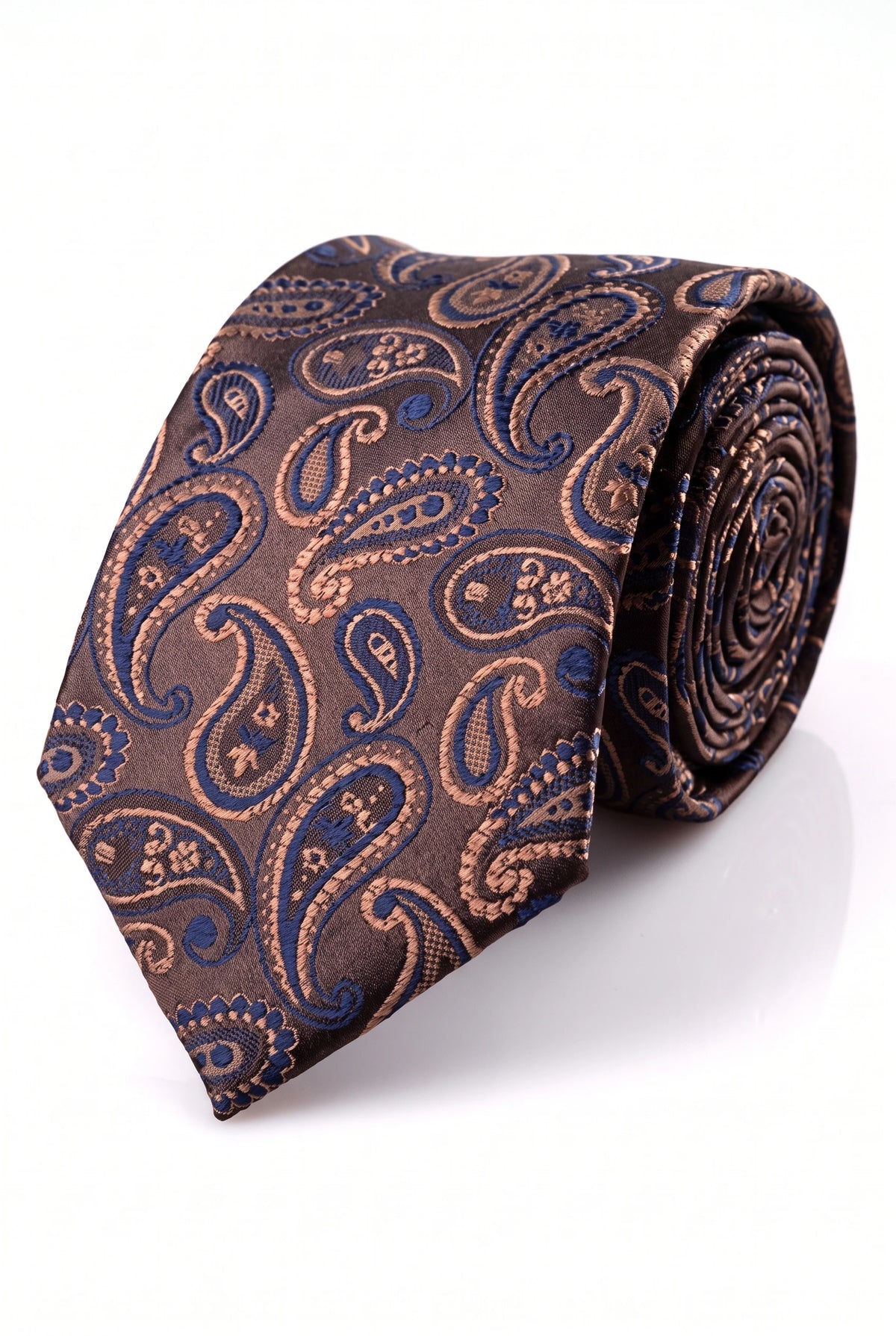 Cravatta da uomo blu navy con motivo paisley