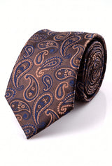 Cravatta da uomo blu navy con motivo paisley