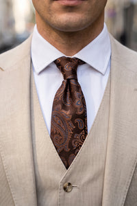 Cravatta da uomo blu navy con motivo paisley