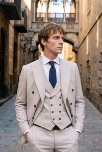 Cravatta da uomo blu navy con finitura scamosciata