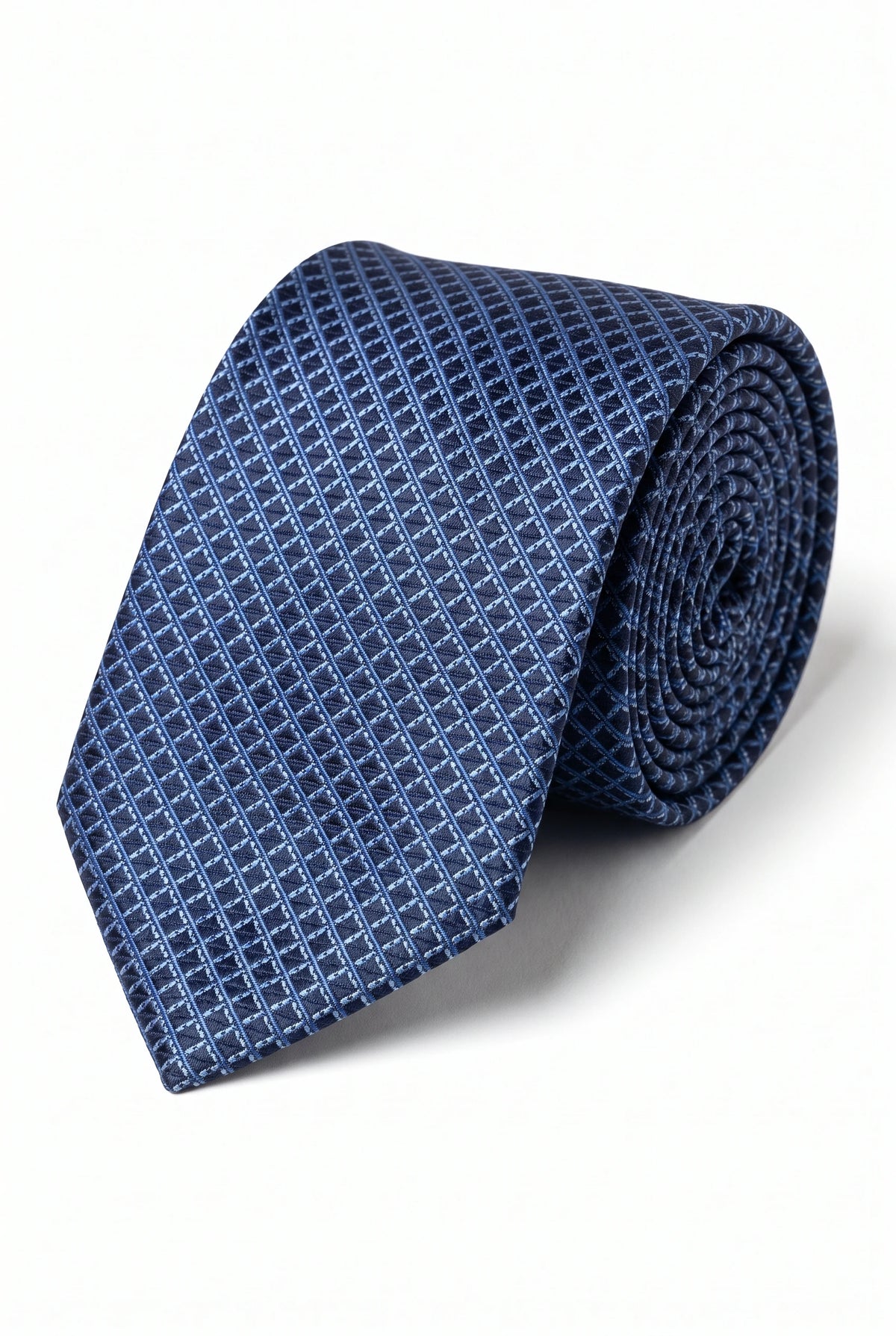 Cravatta da uomo blu navy in tessuto testurizzato
