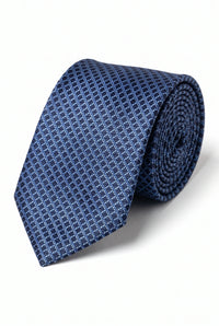 Cravatta da uomo blu navy in tessuto testurizzato