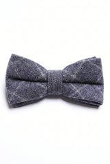 Papillon da uomo in tweed blu navy