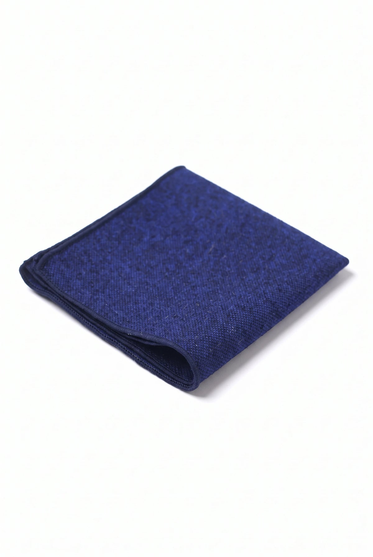 Fazzoletto da taschino da uomo in misto lana tweed blu navy