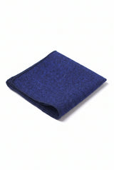 Fazzoletto da taschino da uomo in misto lana tweed blu navy
