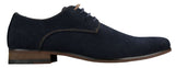 Mens Nubuck Suede Laced Smart Casual Shoes Navy Blue Brown Black
