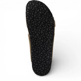 Sandali da uomo in pelle verde oliva con plantare slip-on