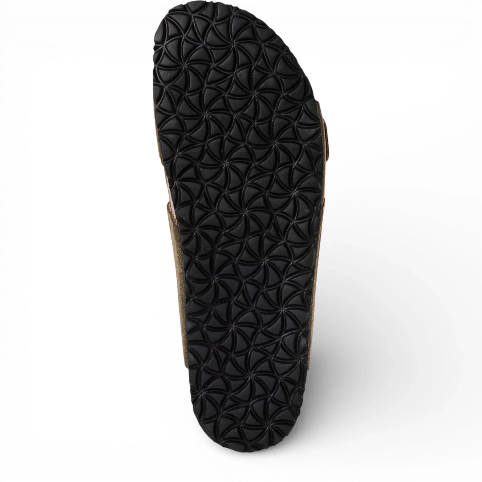 Sandali da uomo in pelle verde oliva con plantare slip-on