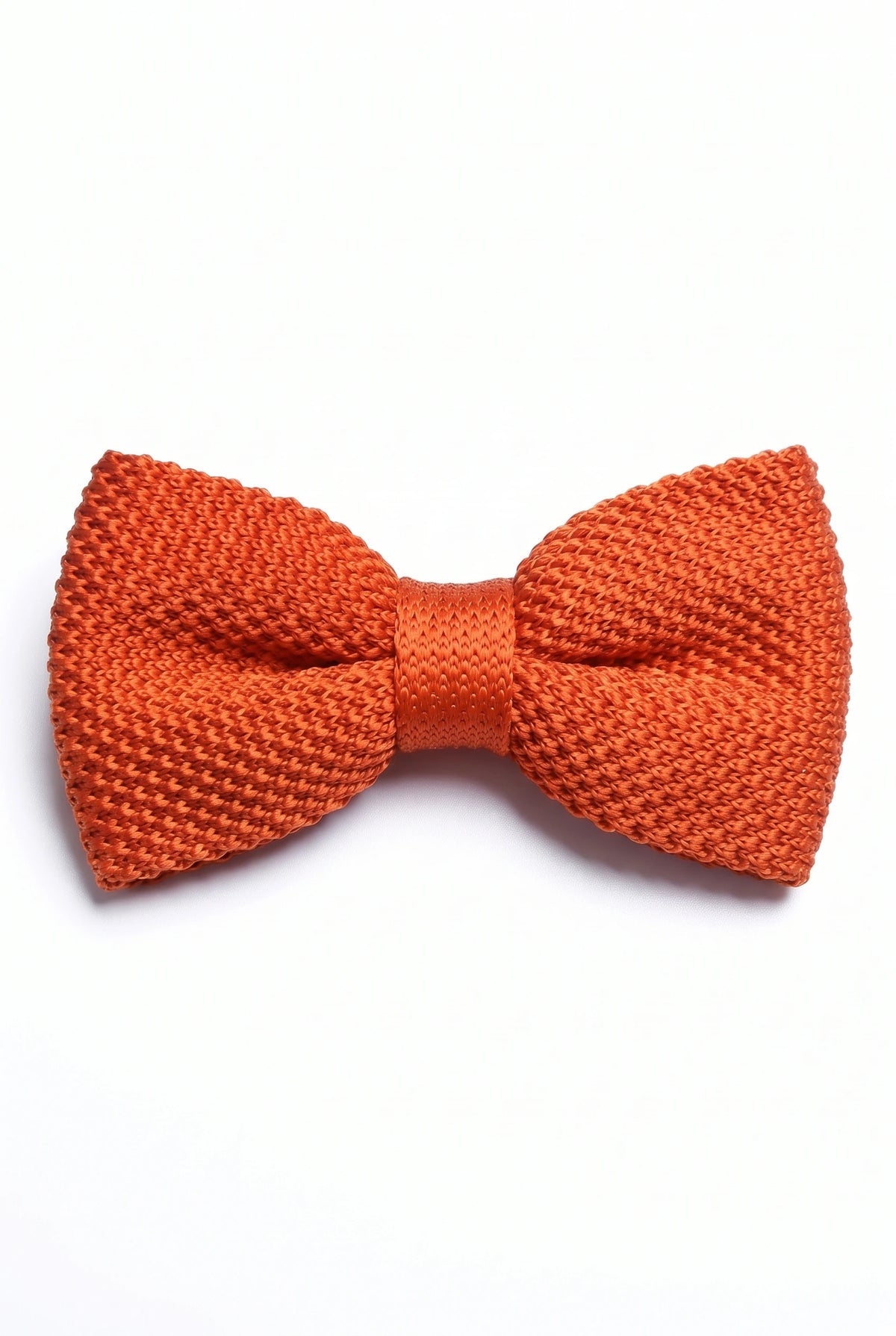 Papillon da uomo arancione lavorato a maglia