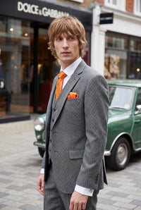 Set regalo con cravatta da uomo arancione con motivo paisley