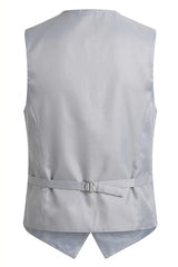 Completo da uomo a 3 pezzi con papillon, fazzoletto da taschino e gilet con stampa floreale paisley - Blu