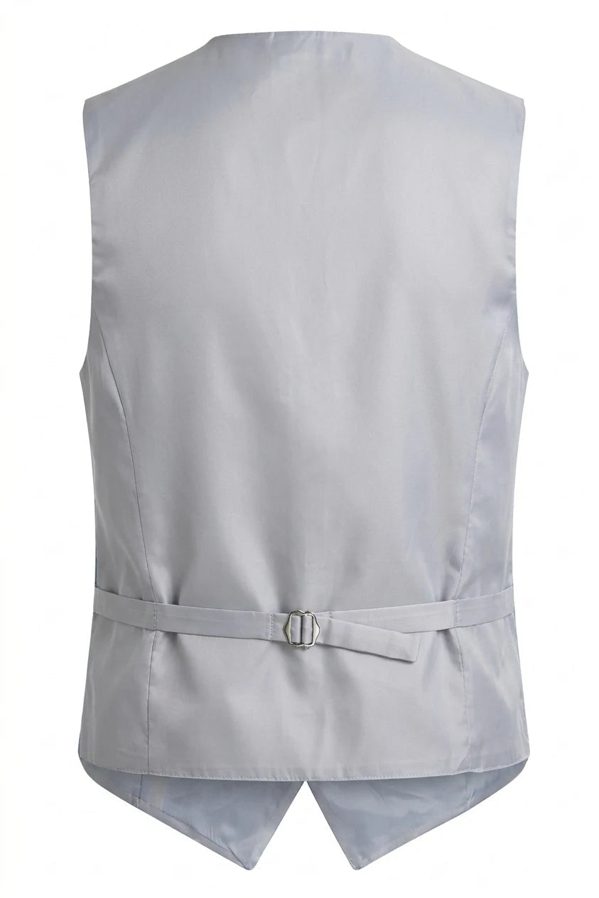Completo da uomo a 3 pezzi con papillon, fazzoletto da taschino e gilet con stampa floreale paisley - Grigio