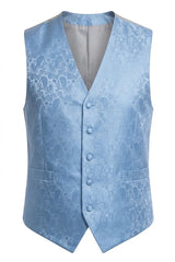 Completo da uomo a 3 pezzi con papillon, fazzoletto e gilet con stampa floreale Paisley - Sky