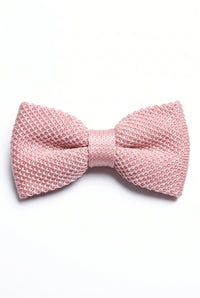 Papillon da uomo rosa lavorato a maglia