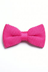 Papillon da uomo rosa lavorato a maglia