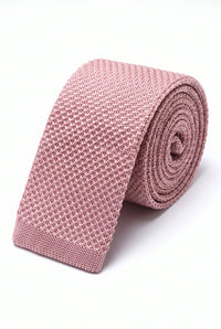 Cravatta da uomo rosa in maglia
