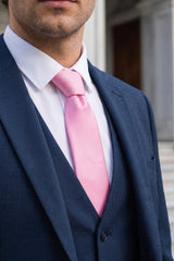 Cravatta da uomo rosa slim 6 cm tinta unita