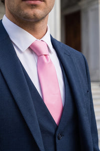 Cravatta da uomo rosa slim 6 cm tinta unita