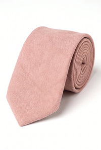 Cravatta da uomo rosa con finitura scamosciata