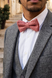 Papillon da uomo in tweed rosa