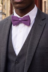 Papillon da uomo in maglia viola