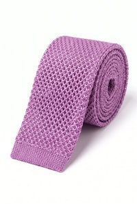 Cravatta da uomo in poliestere a maglia viola