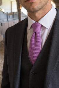 Cravatta da uomo in poliestere a maglia viola